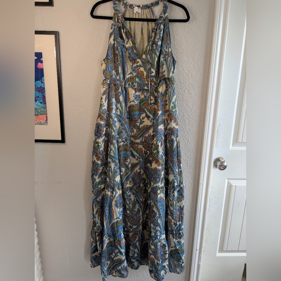 House of Harlow 1960 Dresses & Skirts - House Of Harlow 1960 Maxi Dress M Halter Neck Tiered Skirt Paisley Boho 70's